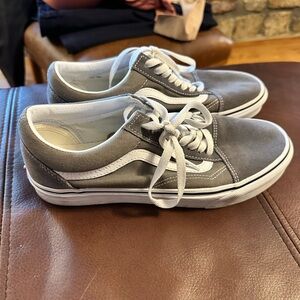 Vans Gray and White Lace-Up Sneakers